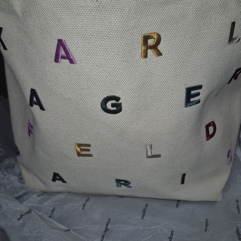 Karl Lagerfeld Canvas Tote Bag NWT